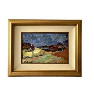 Large Oil Painting On Board Framed Signed Desert Southwest Colorful Artwork